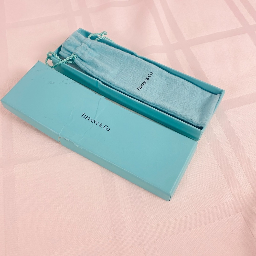 Tiffany & Co Sterling Silver T-Clip Retractable Ballpoint Pen Box Pouch-Engraved - Picture 2 of 6